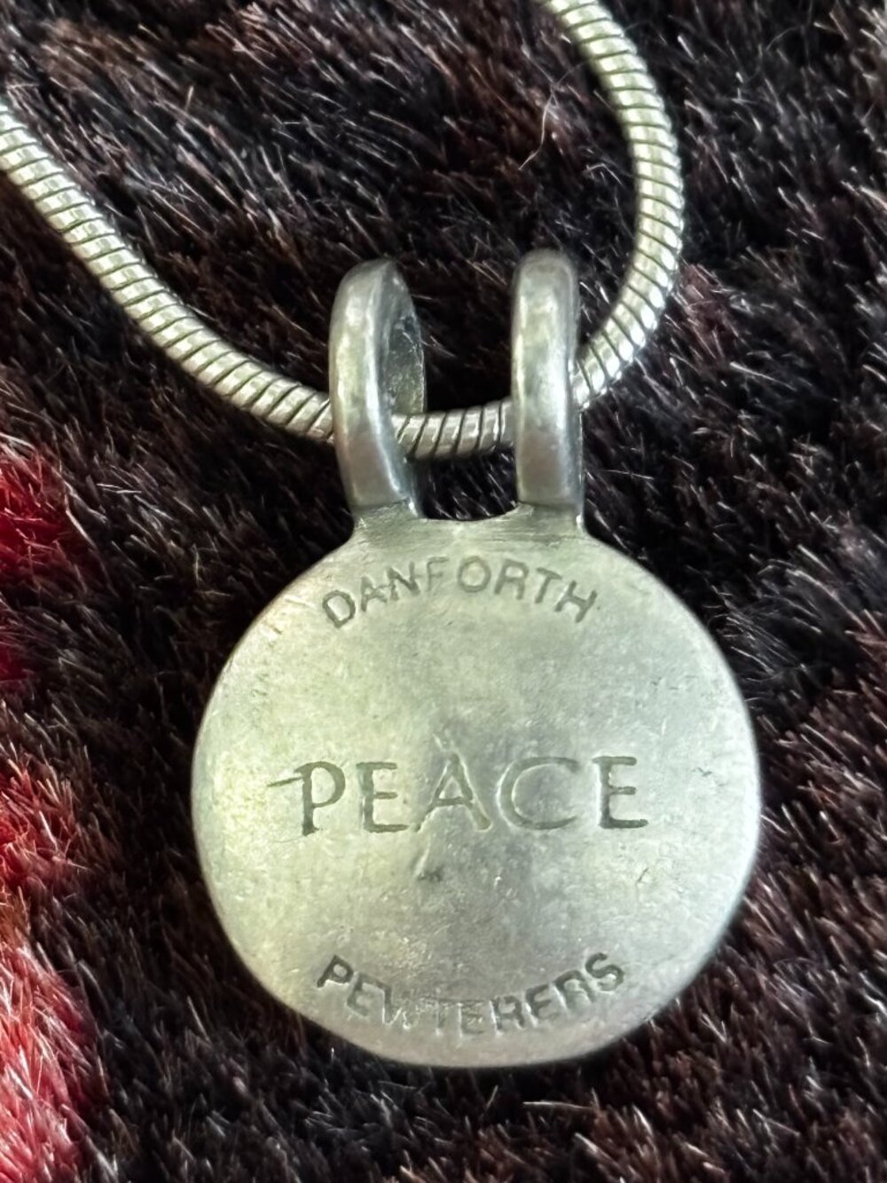 Danforth Pewter Peace Necklace View 2